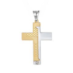 Two Tone Latin Cross Titanium Steel Pendant for Men