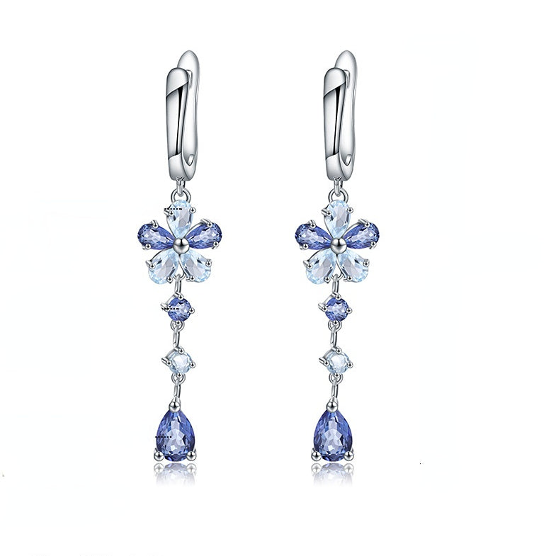 Retro Flower String Tassel Drop Earrings