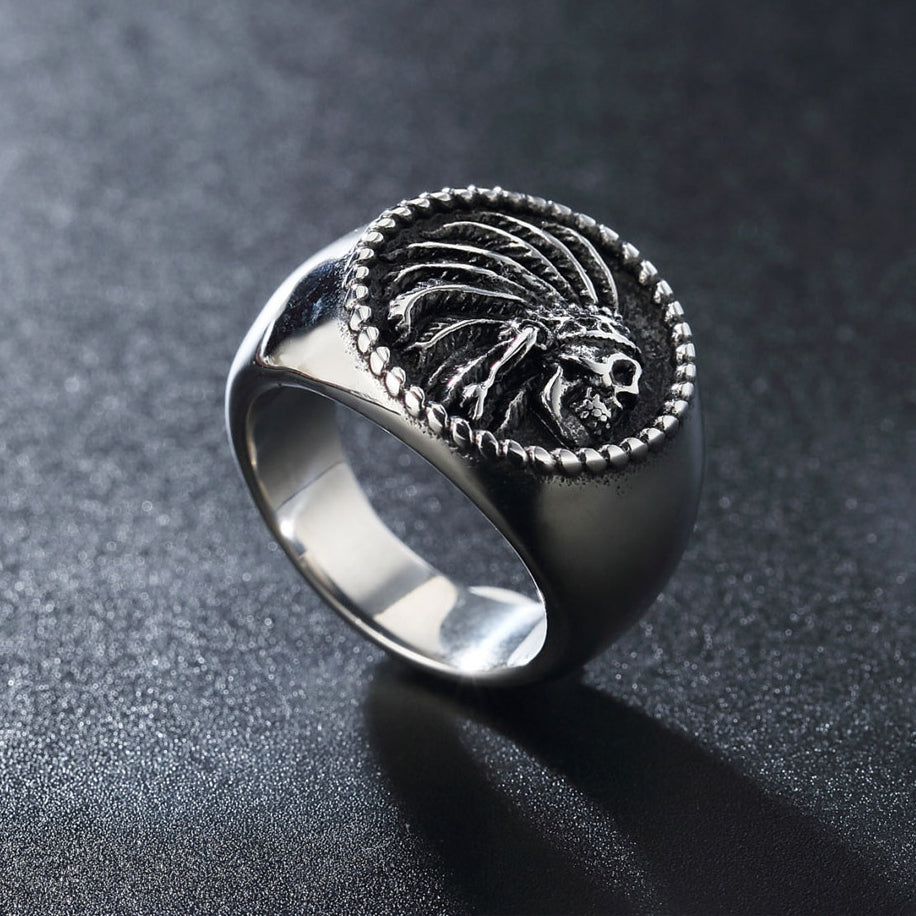 Halloween Skull Round Titanium Steel Ring for Men