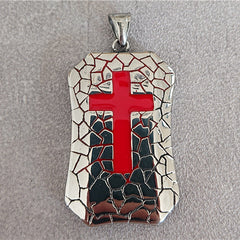 Red Cross Military Tag Titanium Steel Pendant for Men