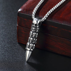 Halloween Skull Bullet Titanium Steel Necklace for Men