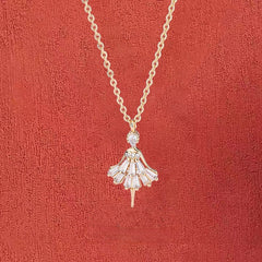 Zircon Ballet Girl Pendant Silver Necklace for Women