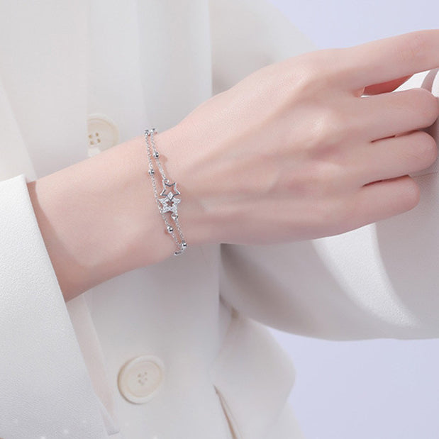 Starry Sky with Zircon Silver Bracelet for Women