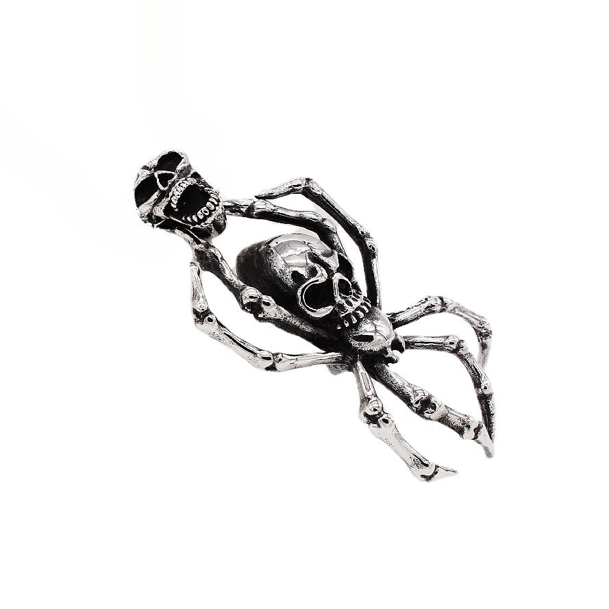 Halloween Gothic Skull Spider Titanium Steel Pendant for Men