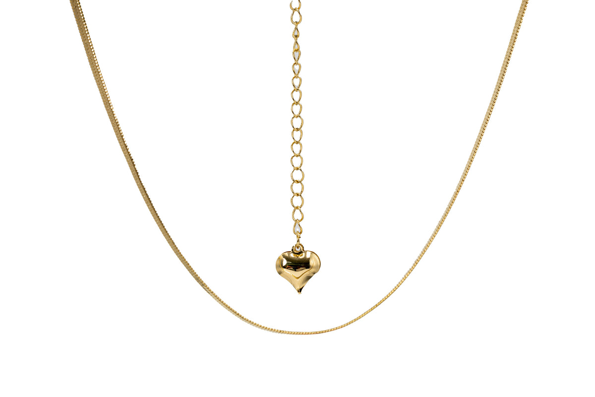 Golden Serpentine Heart Necklace