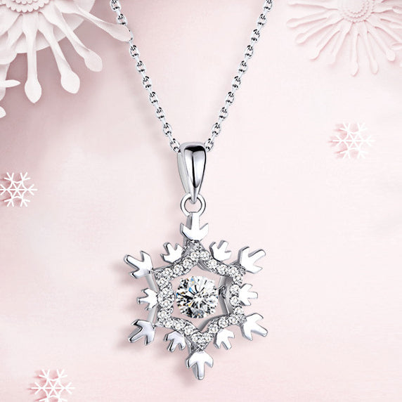 (Pendant Only) Snowflake with Zircon Silver Pendant for Women