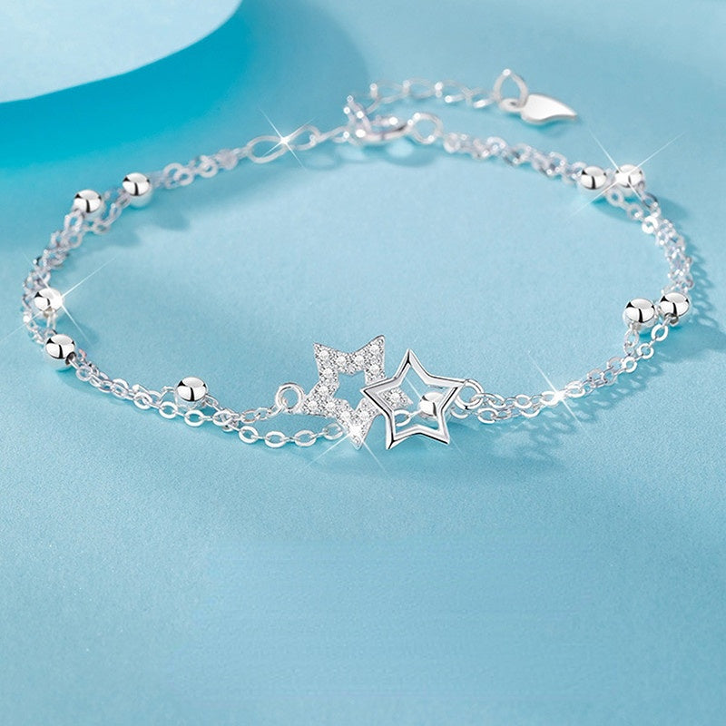 Starry Sky with Zircon Silver Bracelet for Women