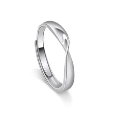 Mobius Series Simple Silver Couple Ring for Women