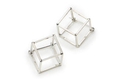 Siver Cube Drop Earrings