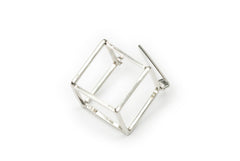 Siver Cube Drop Earrings