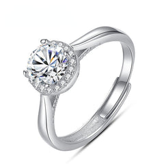 Adjustable Opening Soleste Halo 1.0 Carat Moissanite Engagement Ring