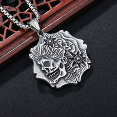 Halloween Reggae Skull Titanium Steel Necklace for Men