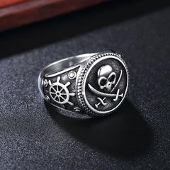 Halloween Pirate Skull Titanium Steel Ring for Men