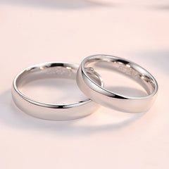 Smooth Inner Arc Silver Couple Ring