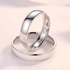 Smooth Inner Arc Silver Couple Ring