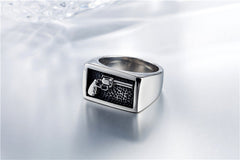 Vintage Gothic Titanium Steel Pistol Ring for Men