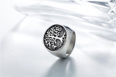 Vintage Men's Life Tree Titanium Steel Ring