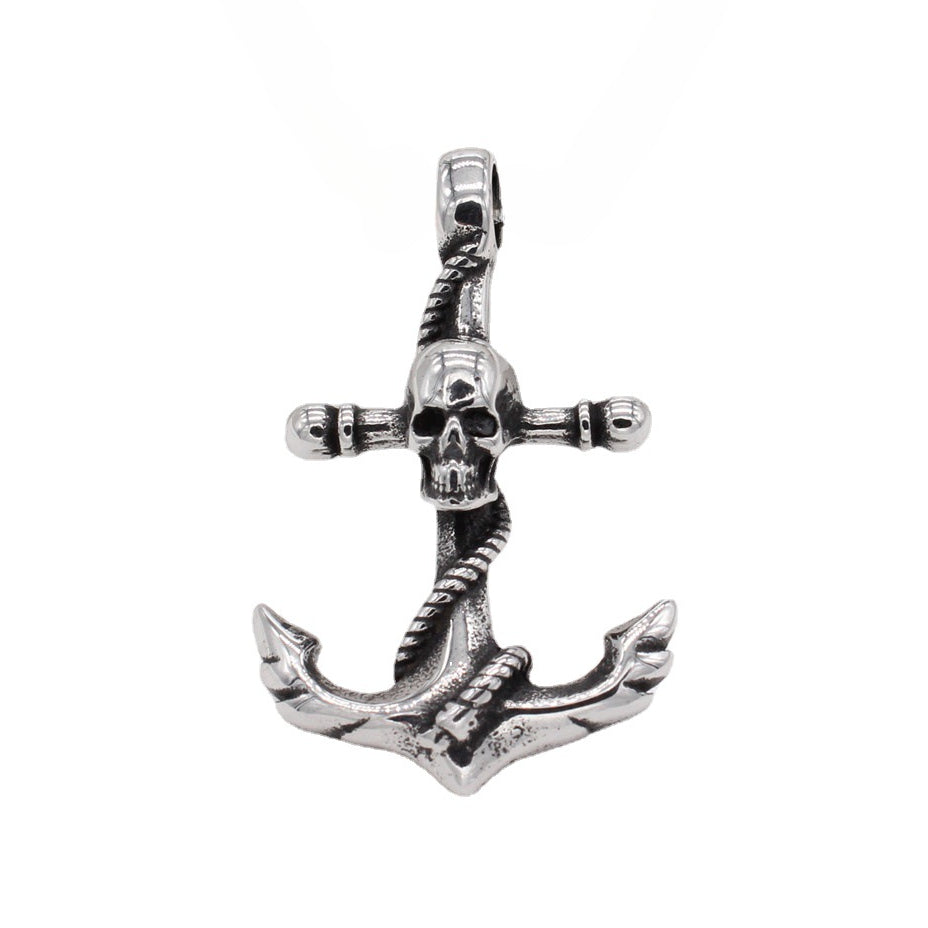 Halloween Skull Anchor Titanium Steel Pendant for Men