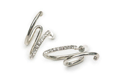 Silver Jumping Lines Hoops