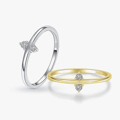 S925 Sterling Silver Temperament Niche Design Ring, Female Zircon Inlaid with European and American Internet Famous Instagram Style Light Luxury Tail Ring Jewelry