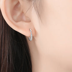 U-shaped with Zircon Silver Studs Earrings for Women