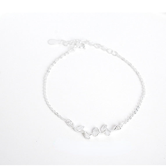 Ginkgo Leaf Silver Bracelet for Women