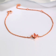 Princess Cut Pink Crystal Silver Bracelet