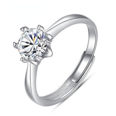 Adjustable Opening Snowflake Six Prongs 1.0 Carat Moissanite Engagement Ring