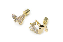 Golden Zircon Butterfly Studs