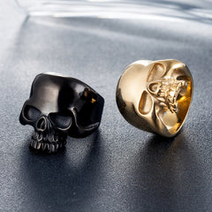 Halloween Punk Skull Titanium Ring for Men