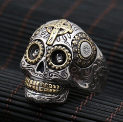 Halloween Skull Carving Titanium Steel Ring for Men