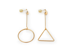 Triangle X Round Shape Earrings