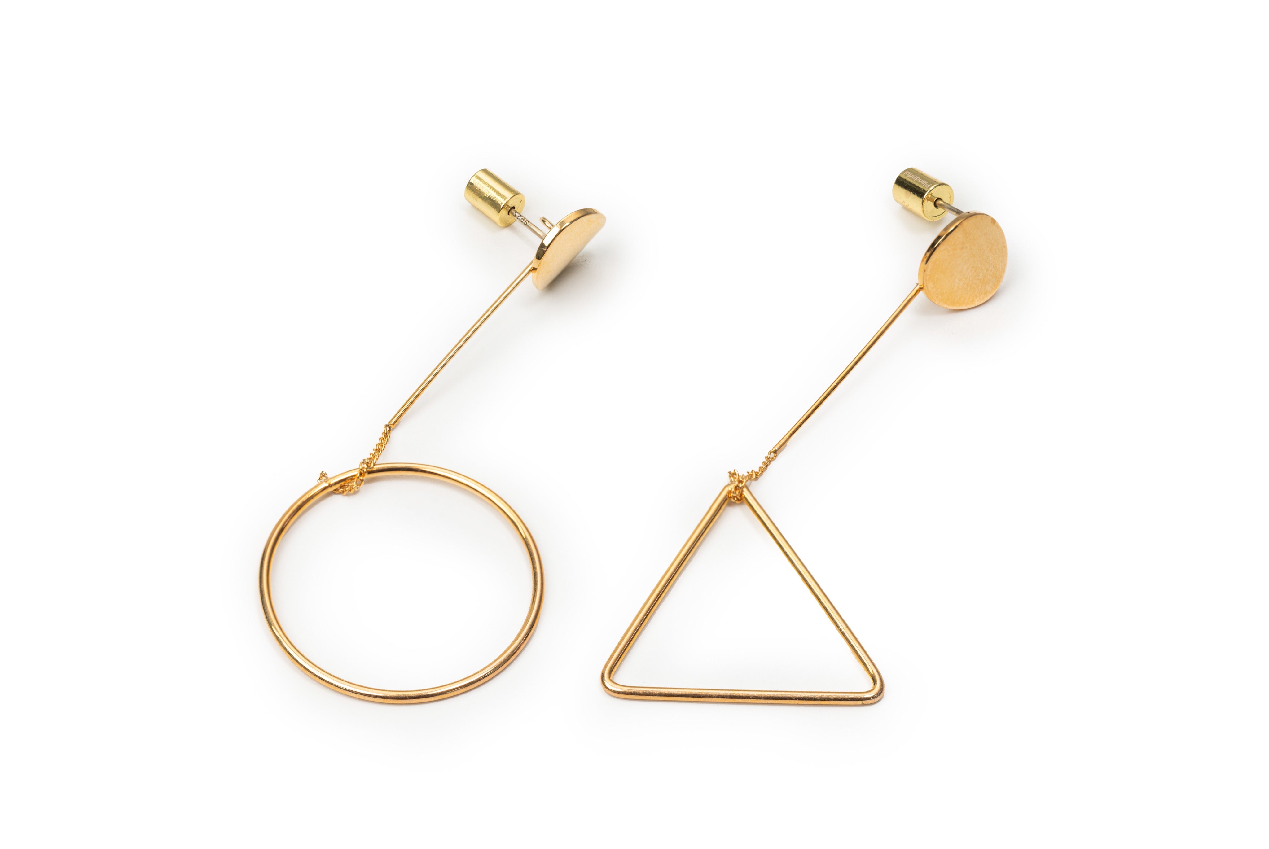 Triangle X Round Shape Earrings