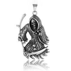 Halloween Sickle Death Skull Titanium Steel Pendant for Men