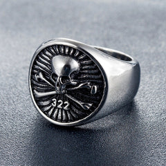 Halloween Death Skull 322 Titanium Steel Ring for Men