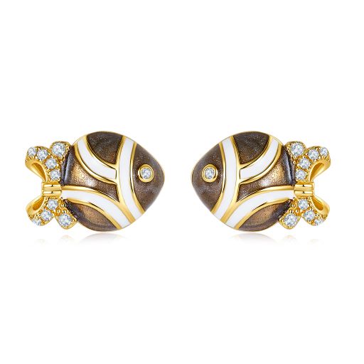 Little Fish Enamel Stud Earrings