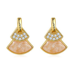 Golden Vintage Skirt Enamel Earrings for Women