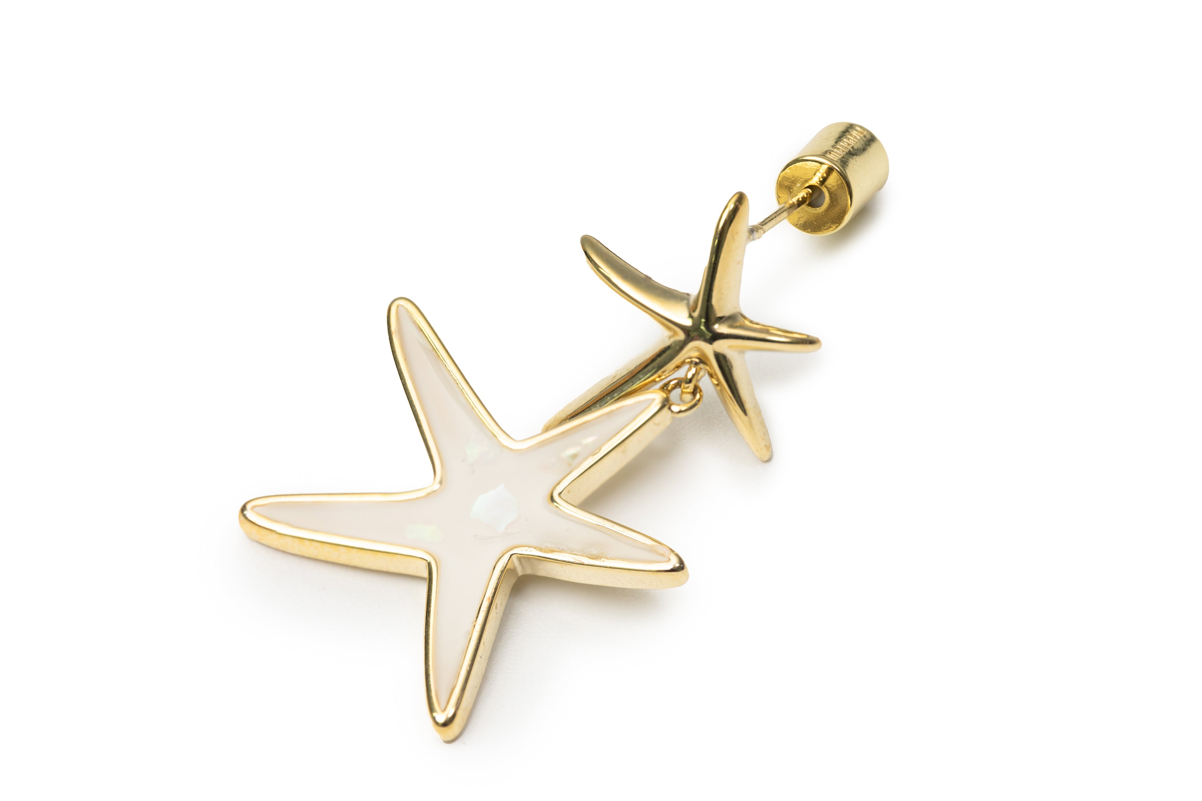 Golden Star on Star Drop Earrings