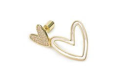 Golden Heart on Heart Drop Earrings