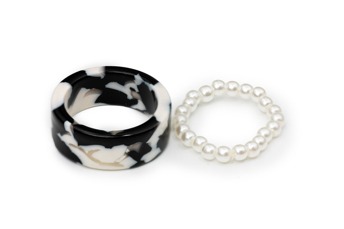 Marbled and Pearl Rings Pack