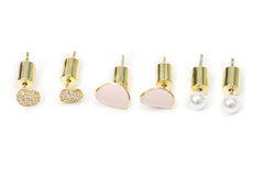 Golden Cute Mini Pack Studs Nap Earrings