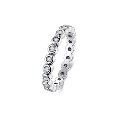 S925 Popular Versatile Stackable Sterling Silver Ring, Female Internet Celebrity Full Zircon, Korean Style Instagram Ring Wholesale Jewelry