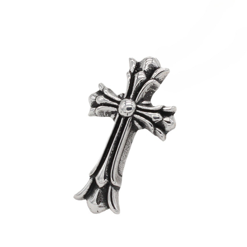 Double Layer Cross Flower Titanium Steel Pendant for Men