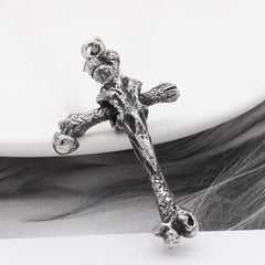 Viking Bone Cross Titanium Steel Pendant for Men