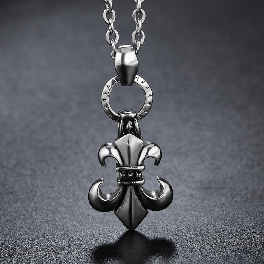 Childern Flower Titanium Steel Necklace for Men