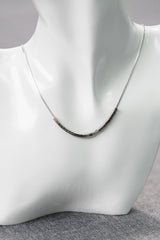 Silver Square Bead Necklace