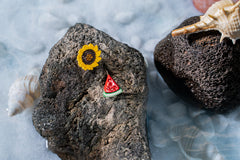 Water Melon X Sunflower Studs Earring