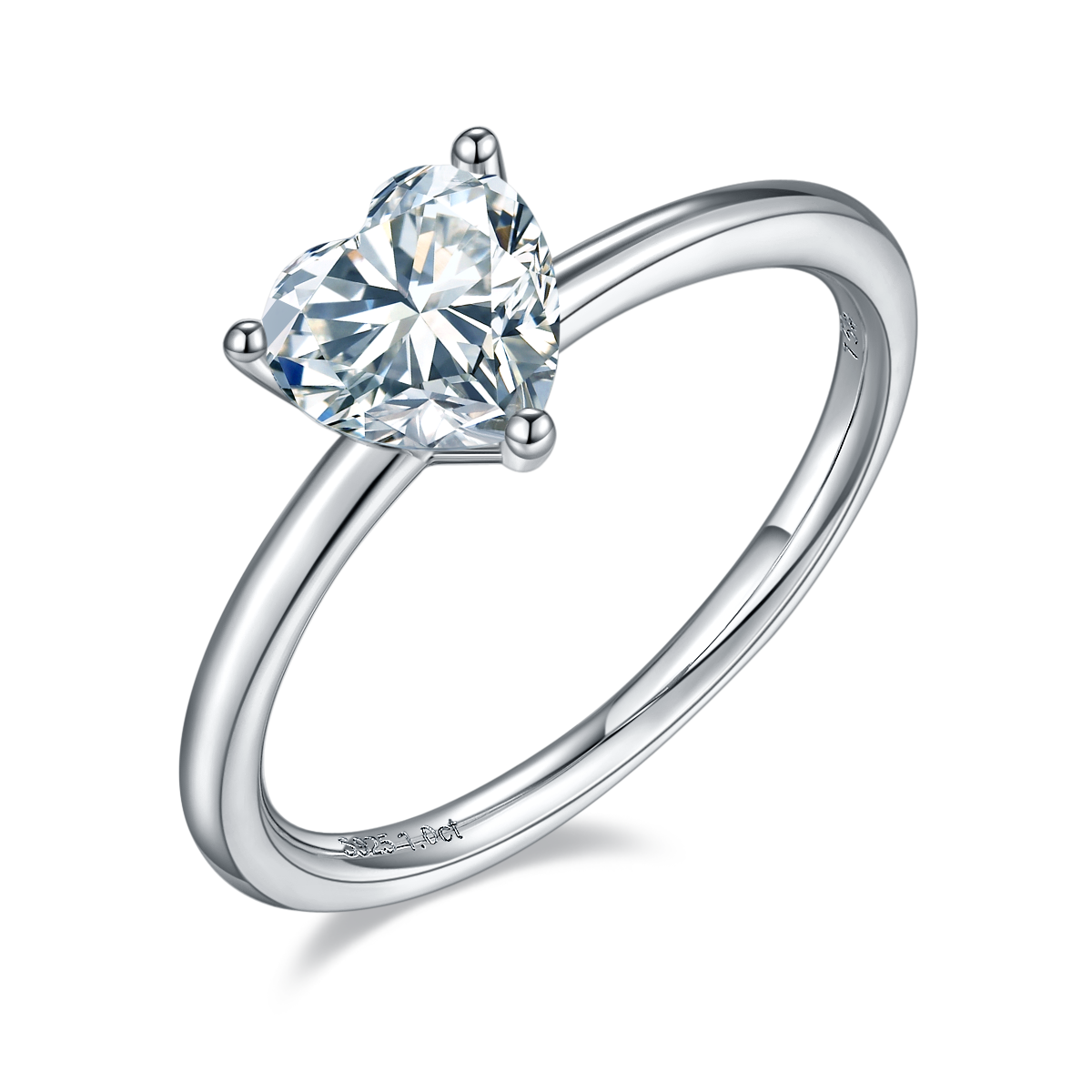 1 CT Moissanite Heart Cut Engagement Ring