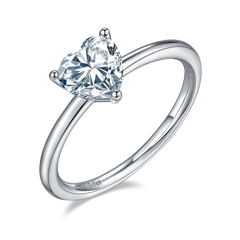 1 CT Moissanite Heart Cut Engagement Ring