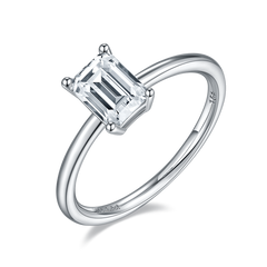 Moissanite Emerald Cut Engagement Ring